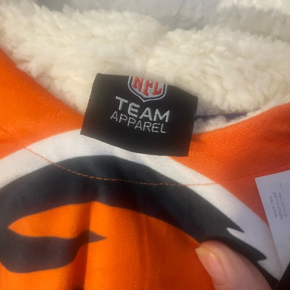 NWT FOCO NFL Team Reversible Oversized Sherpa Lined Hoodie Sweatshirt AOP Logo - Picture 6 of 10